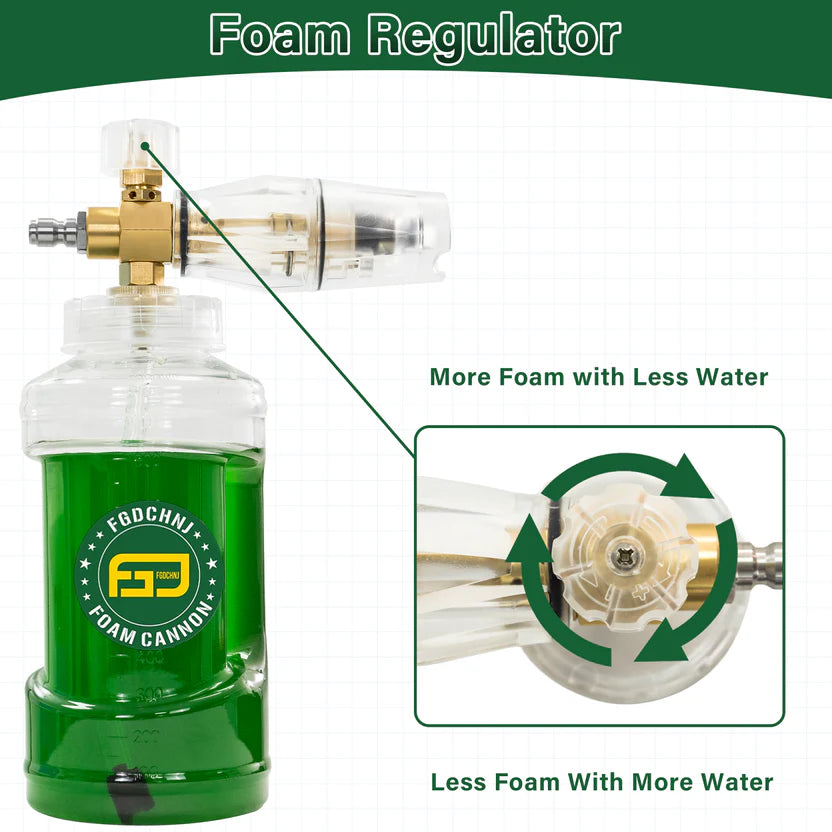FGDCHNJ 4000 PSI Foam Cannon – 360° Nozzle, 1L Bottle