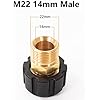 WXNANY Pressure Washer Adapter, Metric M22 15mm Female Thread to M22 14mm Male Fitting, 5000 PSI