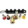 WXNANY Quick Connecting Pivoting Brass Coupler Adapter Universal Pressure Washer Accessories Kit, 1/4" 4500PSI 2.5GPM 240 Degree with 5 Angles, 4 Power Washer Nozzle Tips and Holder
