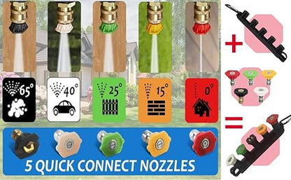 WXNANY Foam Lance Cannon Kit with 1 Wash Sprayer 1 Liter Bottle 1 Coupler 5 Tips and Holder