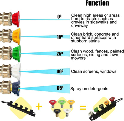 FGDCHNJ Foam Cannon Lance with 1/4” Standard Quick Connector for Pressure Washer Gun Plus 5pc Nozzle Tips and Holder