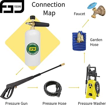 Pressure Washer Foam Cannon with 1/4” Quick Connector, 1 Liter Bottle, Car Wash Foam Gun