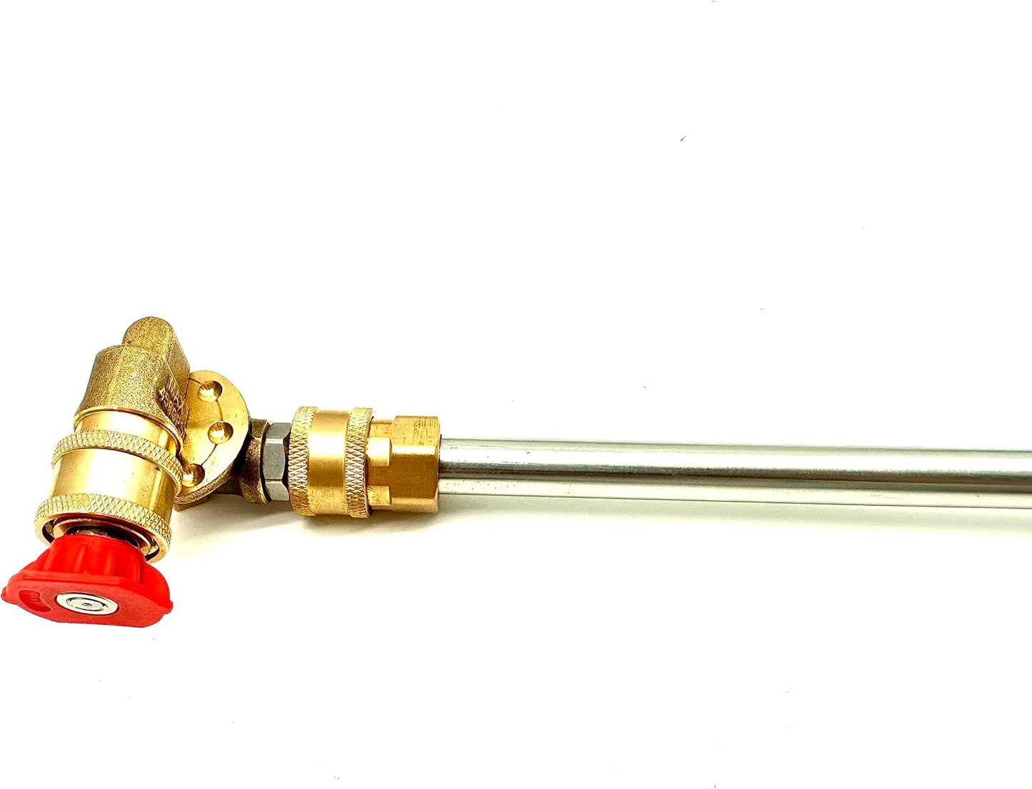WXNANY Quick Connecting Pivoting Brass Coupler Adapter Universal Pressure Washer Accessories Kit, 1/4" 4500PSI 2.5GPM 240 Degree with 5 Angles, 4 Power Washer Nozzle Tips and Holder