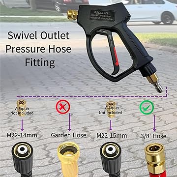 FGDCHNJ Swivel Short Pressure Washer Gun 5000 PSI
