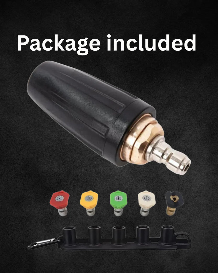FGDCHNJ Turbo Nozzle Set – 3000 PSI, 1/4” Quick Connect + 5 Spray Tips