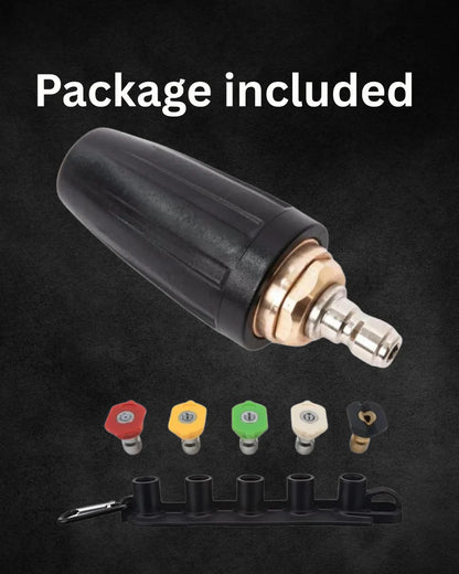 FGDCHNJ Turbo Nozzle Set – 3000 PSI, 1/4” Quick Connect + 5 Spray Tips