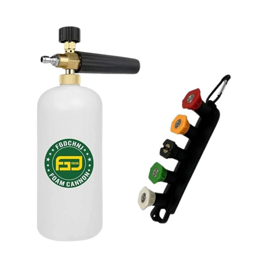 FGDCHNJ Foam Cannon Lance with 1/4” Standard Quick Connector for Pressure Washer Gun Plus 5pc Nozzle Tips and Holder