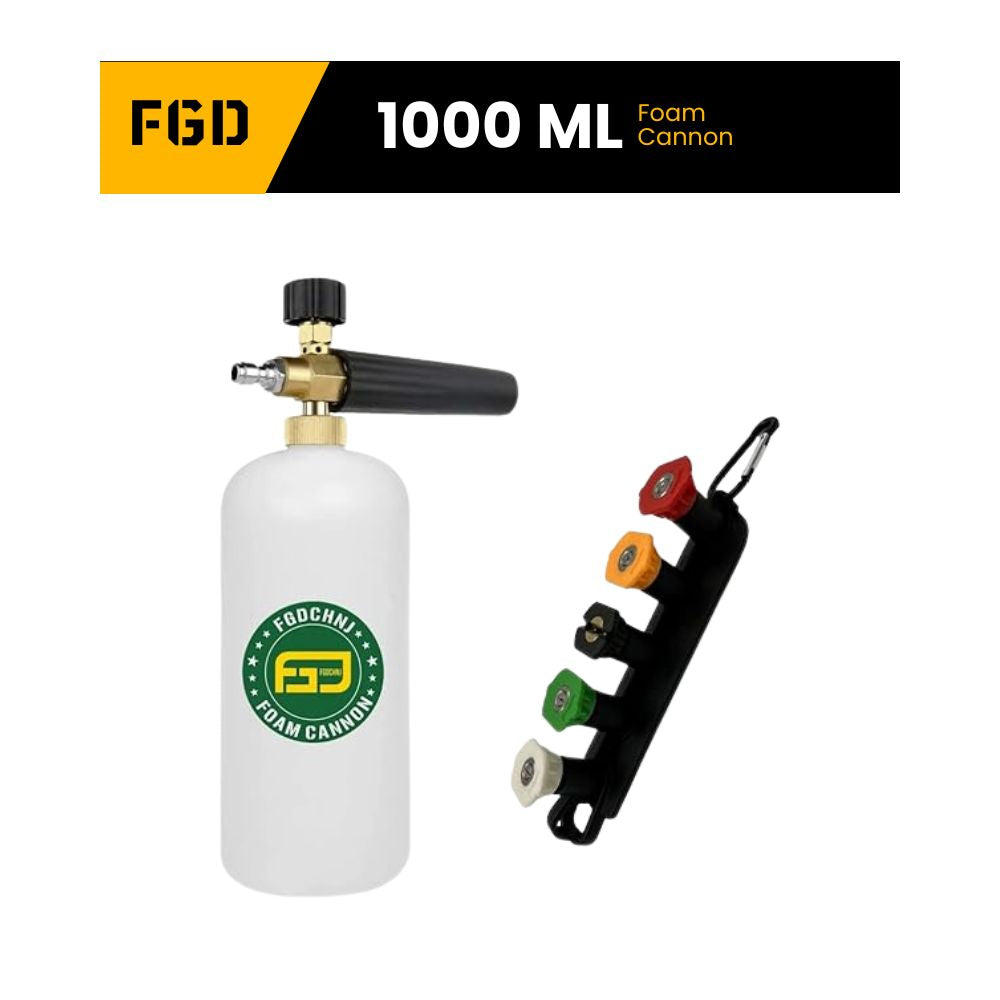 FGDCHNJ Foam Cannon Lance with 1/4” Standard Quick Connector for Pressure Washer Gun Plus 5pc Nozzle Tips and Holder