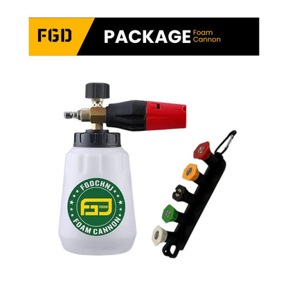 FGDCHNJ Pressure Washer Foam Cannon, Heavy Duty Foam Wash Gun, Adjustable Car Foam Spray for Pressure Washer with 1/4 Inch Connector, 1 Liter Bottle with 5pc Nozzle Tips