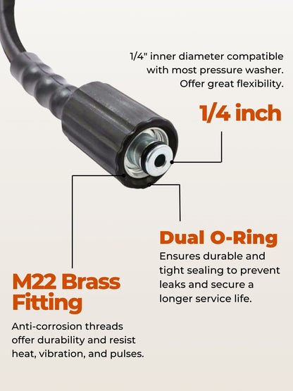 Pressure Washer Hose Steel Wire Braided 50ft
