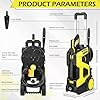 WXNANY 2500PSI Electric Pressure Washer with Build-in Hose Reel, Adjustable Wand and Turbo Spray Nozzle 1.76GPM Power Washer Electric Powere with on Borad soap Cannon for Car, House, Patio Cleaning