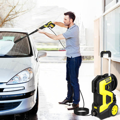 WXNANY 2500PSI Electric Pressure Washer with Build-in Hose Reel, Adjustable Wand and Turbo Spray Nozzle 1.76GPM Power Washer Electric Powere with on Borad soap Cannon for Car, House, Patio Cleaning