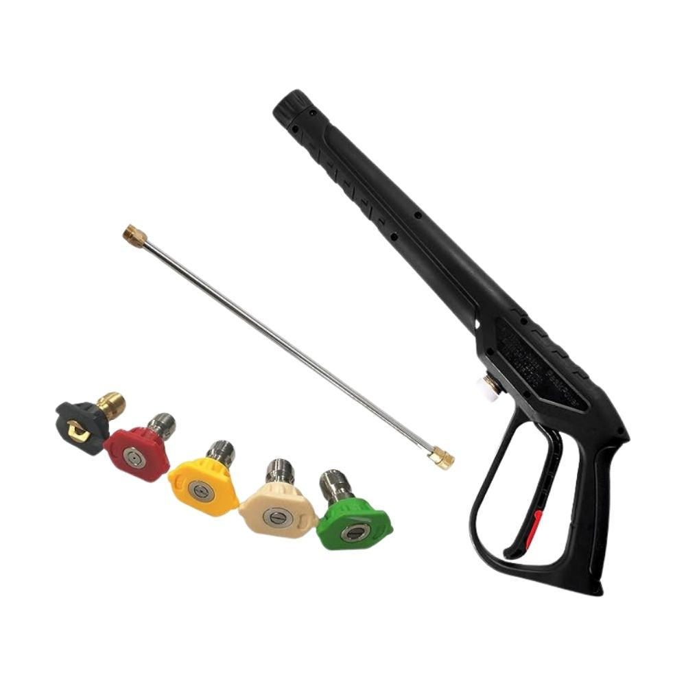 WXNANY High Pressure Washer Gun with Replacement Wand Extension 5 Adjustable Nozzle Tips for Cars Fences Driveways Patios, M22-14mm Fitting, Max 3600 PSI, 6.6GPM