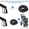 WXNANY High Pressure Washer Gun with Replacement Wand Extension 5 Adjustable Nozzle Tips for Cars Fences Driveways Patios, M22-14mm Fitting, Max 3600 PSI, 6.6GPM