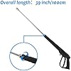 WXNANY High Pressure Washer Gun with Replacement Wand Extension 5 Adjustable Nozzle Tips for Cars Fences Driveways Patios, M22-14mm Fitting, Max 3600 PSI, 6.6GPM