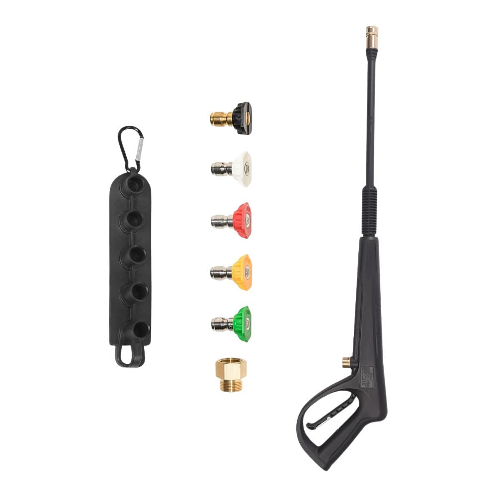 WXNANY Replacement Pressure Washer Gun Power Spray Car Wash Gun with Extension Wand M22-15mm Thread Fitting 5 Nozzle Tips and Holder, 2600PSI 6GPM