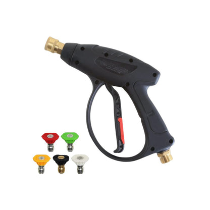 WXNANY High Pressure Washer Gun Power Washer Gun 3600 PSI Short Gun Kit with 5 Nozzle Tips 1/4" Quick Connect M22-14mm Fitting for Car Pressure Power Washer