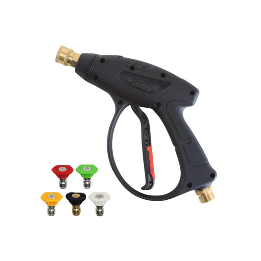 WXNANY High Pressure Washer Gun Power Washer Gun 3600 PSI Short Gun Kit with 5 Nozzle Tips 1/4" Quick Connect M22-14mm Fitting for Car Pressure Power Washer