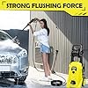 WXNANY Electric High Pressure Washer, 2030 Max PSI 1.76 GPM 14-Amp 1680W for Cars Fences Driveways Patios with 4 Nozzles, Foam Cannon and Hose Reel, Yellow