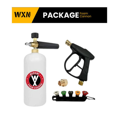 WXNANY Foam Lance Cannon Kit with 1 Wash Sprayer 1 Liter Bottle 1 Coupler 5 Tips and Holder