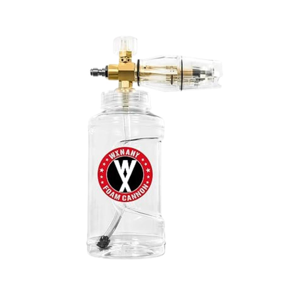 WXNANY Transparent Pressure Washer Foam Cannon, 4000 PSI Car Wash Foam Sprayer with 360 Degree Rotating Nozzle Head, 1/4 Inch Quick Connect, 1L Bottle Fits Most Power Washing, Adjustable Soap Cannon