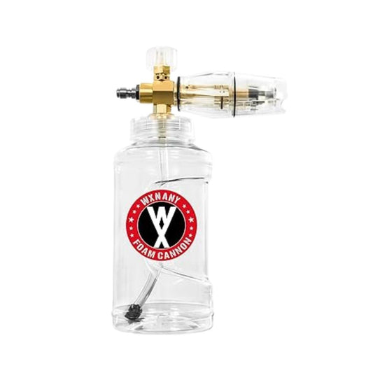 WXNANY Transparent Pressure Washer Foam Cannon, 4000 PSI Car Wash Foam Sprayer with 360 Degree Rotating Nozzle Head, 1/4 Inch Quick Connect, 1L Bottle Fits Most Power Washing, Adjustable Soap Cannon