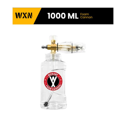 WXNANY Transparent Pressure Washer Foam Cannon, 4000 PSI Car Wash Foam Sprayer with 360 Degree Rotating Nozzle Head, 1/4 Inch Quick Connect, 1L Bottle Fits Most Power Washing, Adjustable Soap Cannon